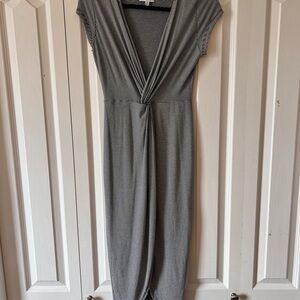 Rolla Coster Black & White Striped Twist-Front Midi Dress